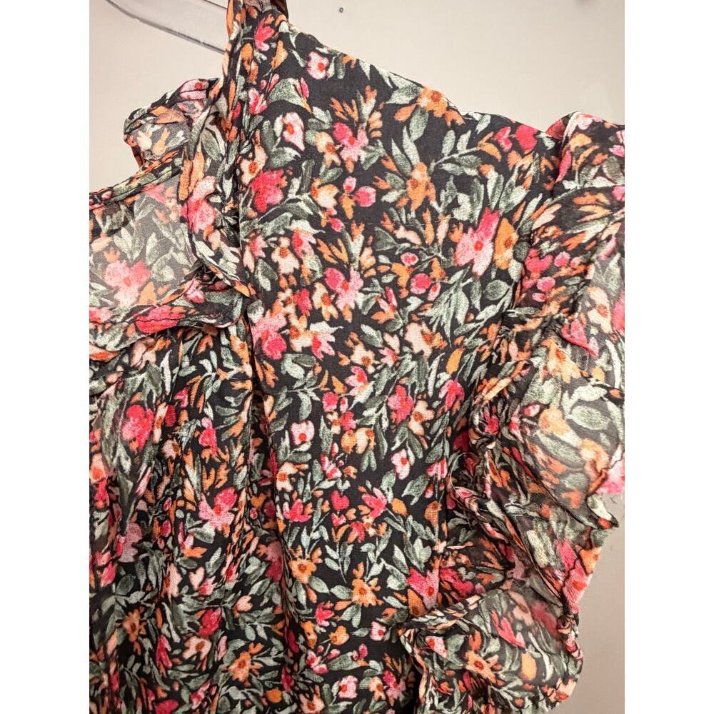 BB Dakota Steve Madden Floral Ruffle Tiered Midi Dress XXL Multi Color Boho - Picture 7 of 8